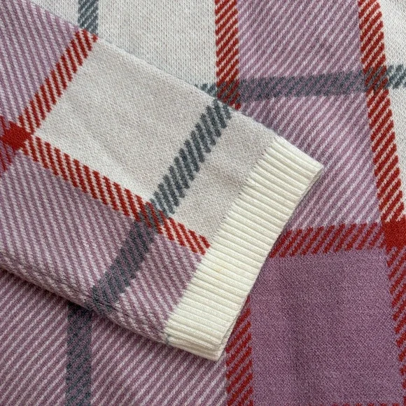 Tahari Red and Pink Plaid Sweater - Picture 6 of 6